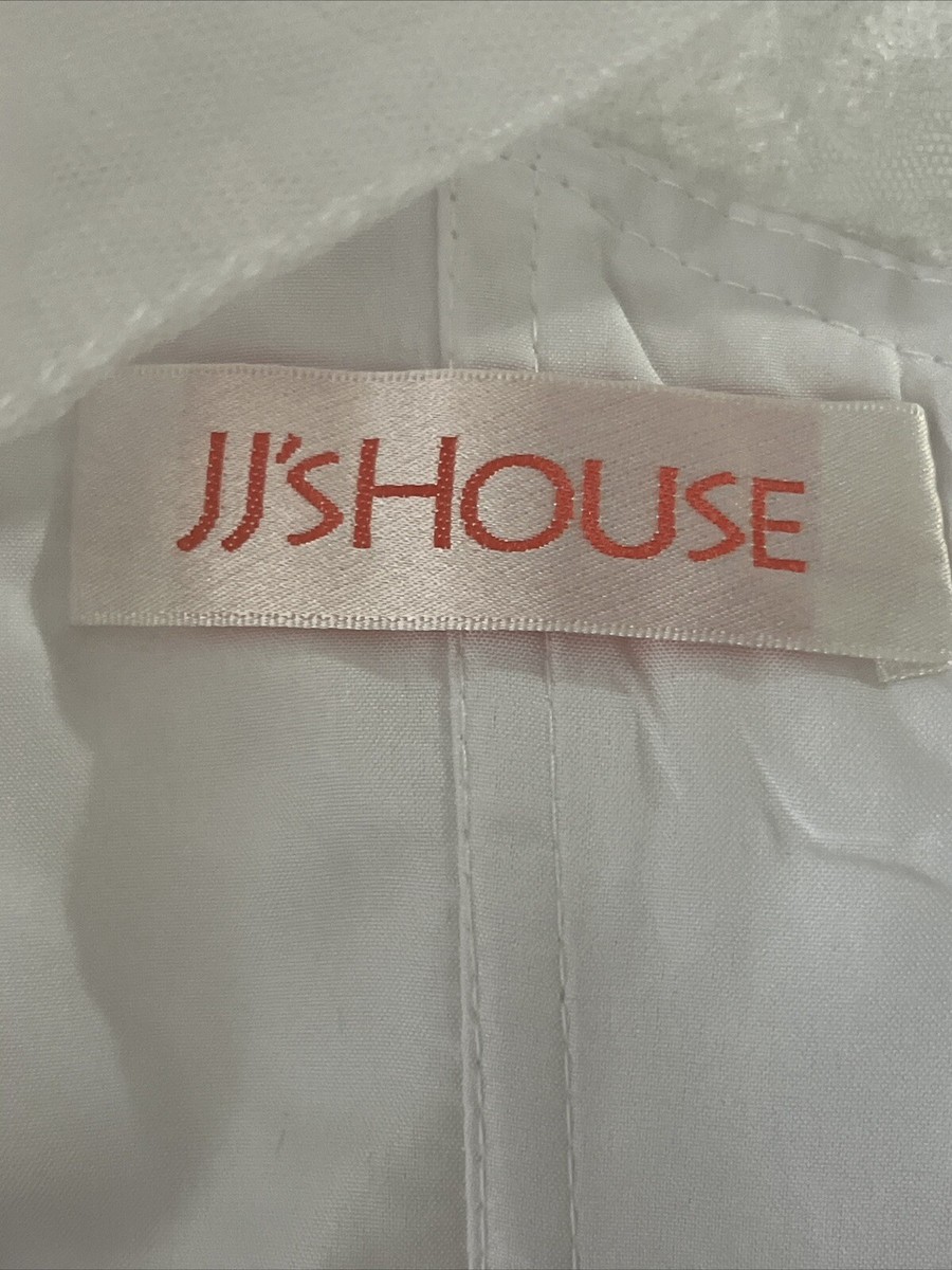 JJ's House Womens Sleeveless Lace Embroidered White Wedding