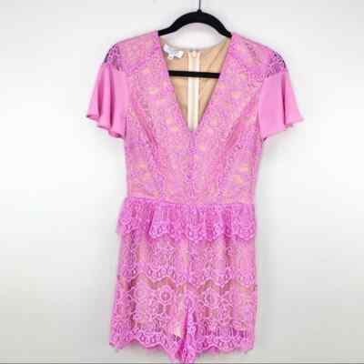 Ryse The Lable Women's Pink Lace Romper Size Small