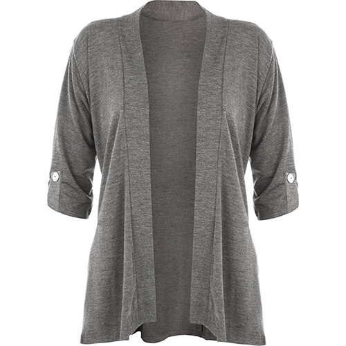 New Ladies Short Sleeve open Button Open Cardigan Womens Stretch Top UK 8-26 - Picture 5 of 17