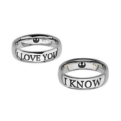 Star Wars ''I Love You'' / ''I Know'' Ring Set, Women's Size 7, Men's Size 10