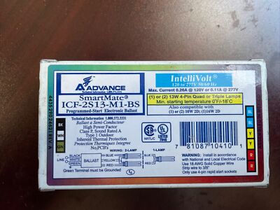 Advance Smartmate ICF-2S13-M1-BS 4 Pin CFL Electronic Ballast | eBay