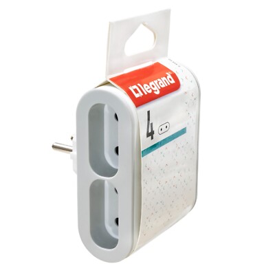 Adapter Stecker 4-fach Eurosteckdose Steckdosen Kindersicherung Mehrfachstecker
