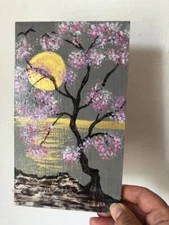 КАРТИНА САКУРА МІНІ АКРИЛ ПОЗОЛОТА ДВП ОРИГІНАЛ 5х8 ДЮЙМІВ ЕКСКЛЮЗИВ