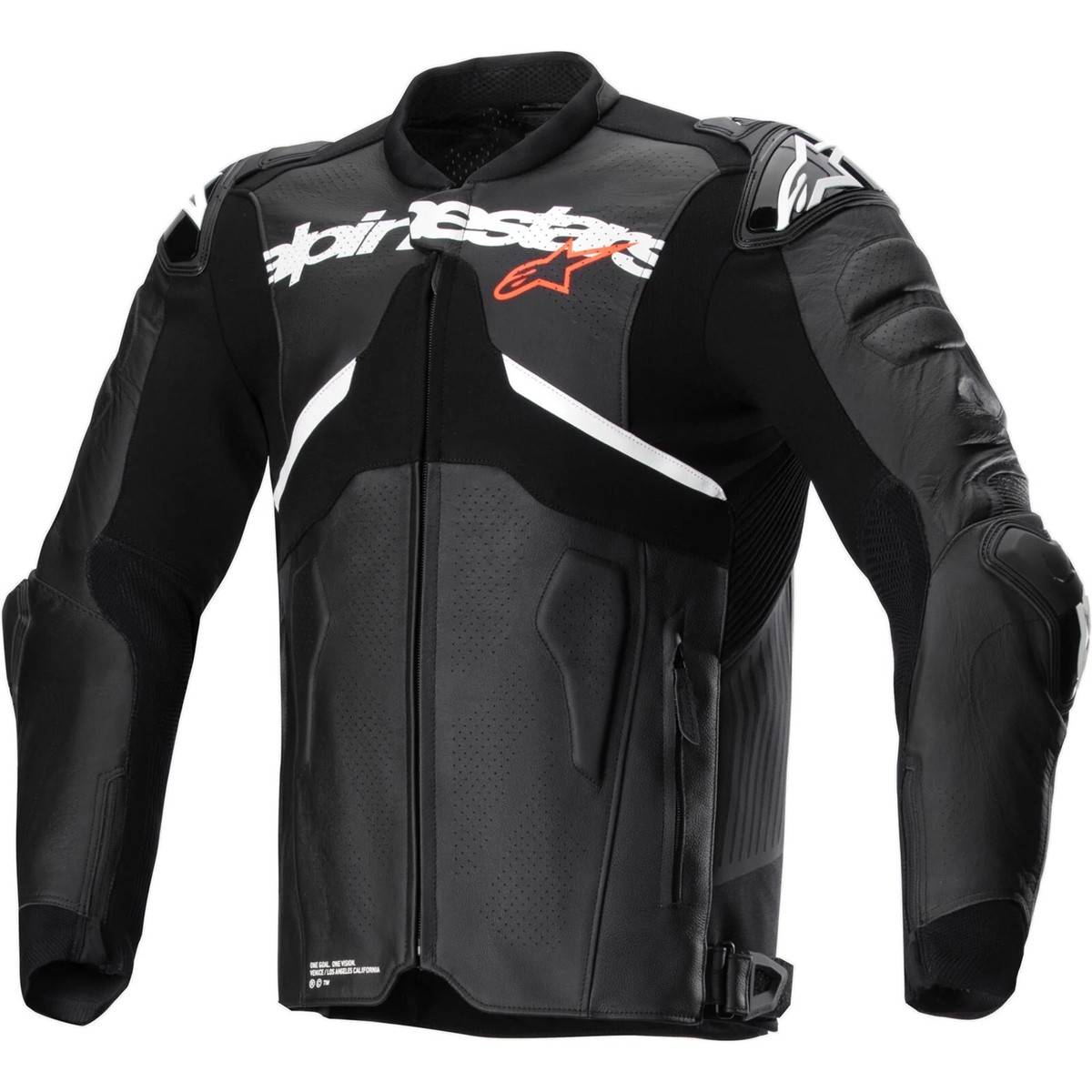 Men's Motorcycle Leather Jacket 52 - Alpinestars Atem V5 - Black