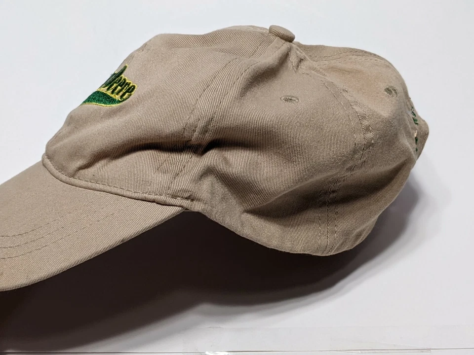 John Deere Hat, S/M Youth khaki Pre-owned text only no image nothing runs like - Image 3 of 4