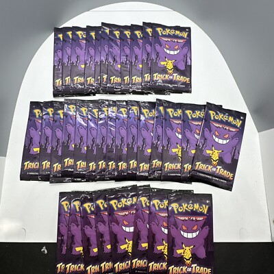 best cards in halloween pokemon packs Pokemon TCG Trick or Trade 3 Additional Card 32 Pack Lot 2022 Halloween  MINT