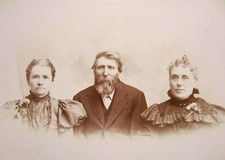 Victorian Antique Cabinet Card Photo of Family Father Mother and Daughter