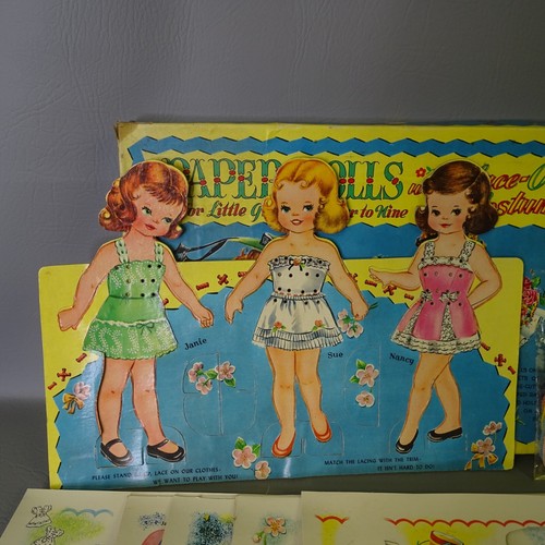 Vtg Paper Dolls w/ Lace-on-Costumes #6068 1955 Saalfield 3 dolls 6 Sheets - Picture 2 of 7