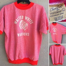 Vintage Walter White Warriors Short Sleeve Sweatshirt 1960s 60s Chev Craft Sz L
