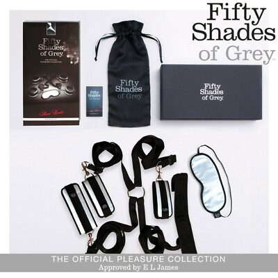Fifty Shades of Grey Bed Restraint Kit Soft Bondage Hard Limits Handcuffs and Bandage