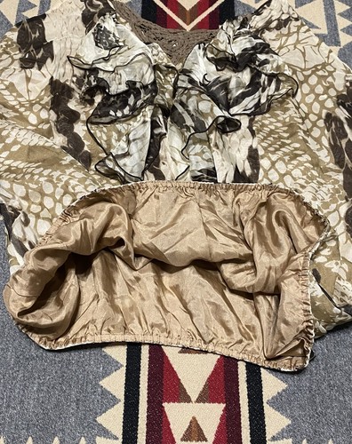 Hale Bob 100% Silk Tie Front Bow Tank Sz M Womens Sleeveless Top T99 - Picture 5 of 8