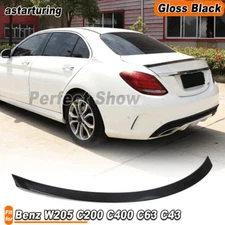 Glossy Black Rear Trunk Spoiler Wing Fit For Benz W205 C200 C400 C63 C43 2015-20