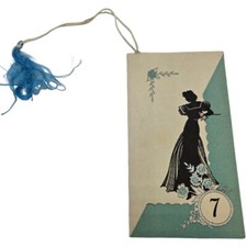 Vintage Bridge Scorecard with Blue Tassel