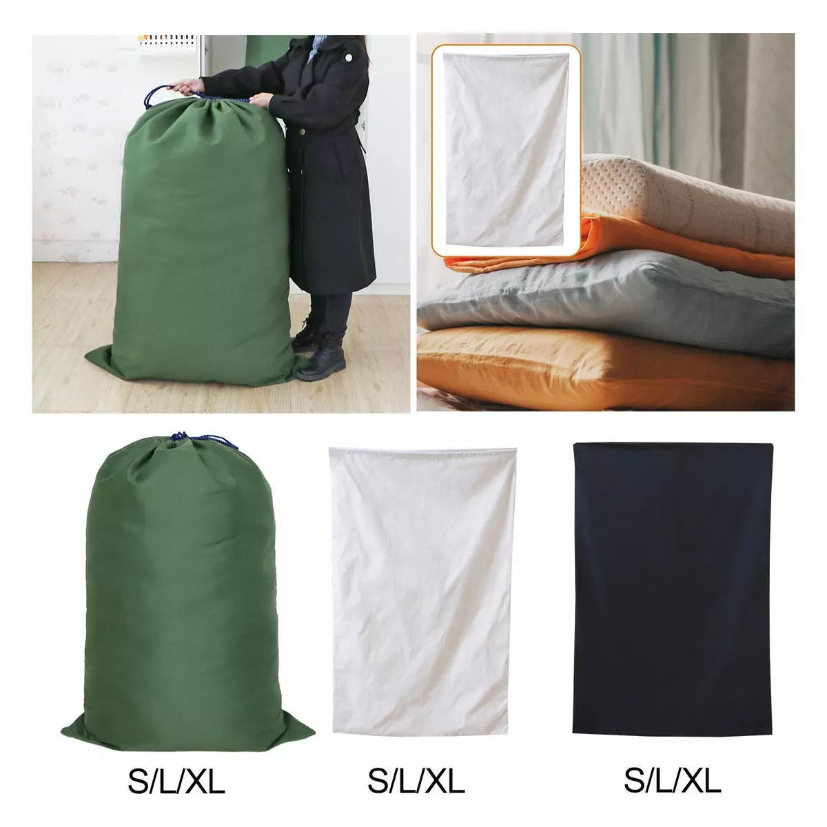 Laundry Bag Thicken Oversized Drawstring Packing Bag, Travel Garment Bags