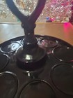 Rare LE Smith Heavy Black Glass 8 Drink Holders Estate JJ 67 — photo 3