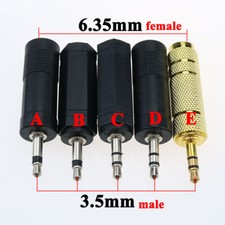 6.35mm Female Plug to 3.5mm Male Connector Audio Adapter AUX 6.3 3.5 Jack Cable