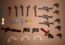Lotto Stock Mattoncini Pezzi Di Ricambio Armi Fucili Pistole Manette Spada Laser