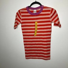 NWT HANNA ANDERSSON Striped Short John Pajama Set Red Pink 14