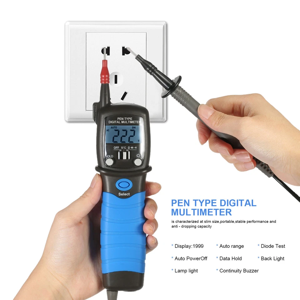 Digital Multimeter Pen Type DC AC Voltage Ohm 6000 Counts Continuity Tester 600V - Image 3 of 4