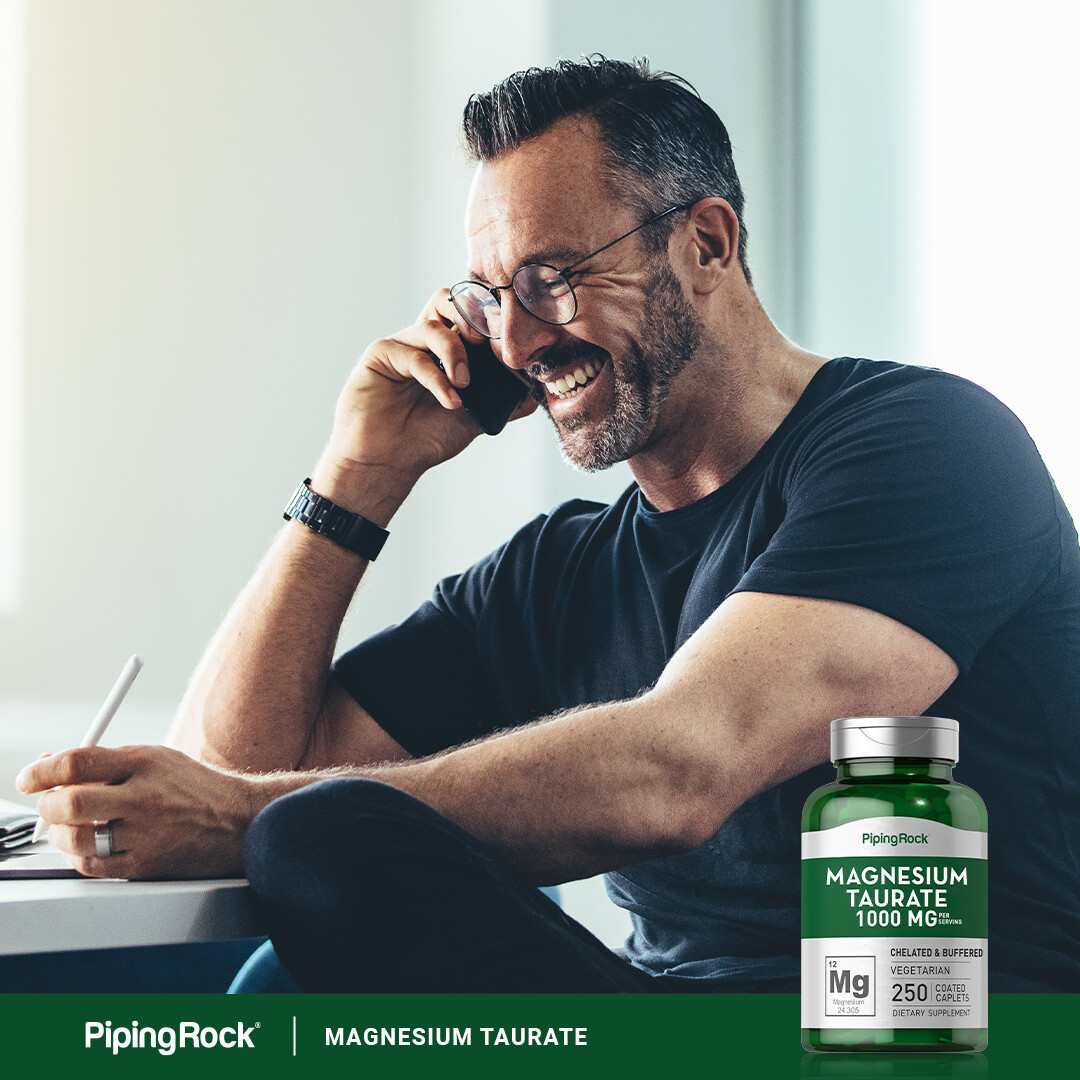 Magnesium Taurate 1000mg 250 Caplets Vegetarian, NonGMO by