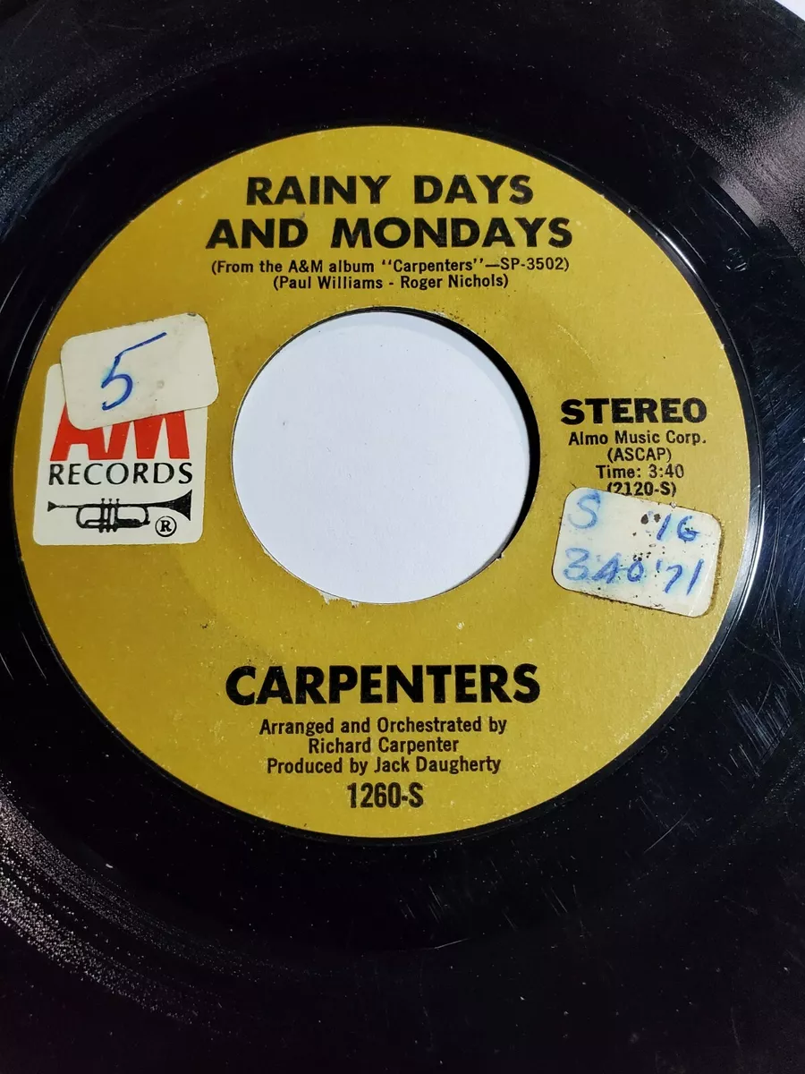 MusicMondays with The Carpenters: Rainy Days and Mondays