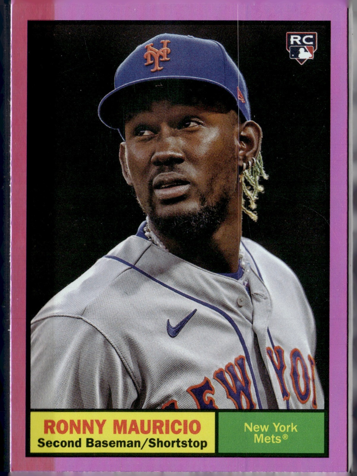 2024 Topps Archives Pink Foilboard #49 Ronny Mauricio, New York Mets RC