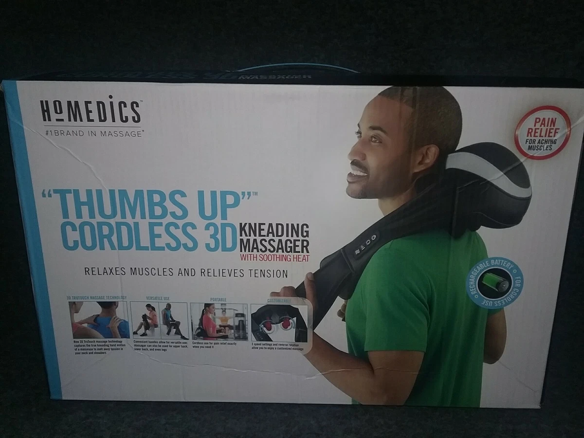 HOMEDICS THUMBS UP CORDLESS 3D KNEADING NECK & SHOULDER MASSAGER W