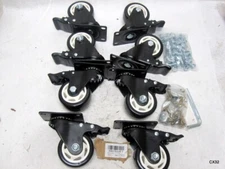 8 Pack of Heavy Duty 3" Caster Wheels with Brakes and Hardware