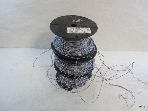 24AWG Solid Conductor Cross-Connect Wire Blue/White 3 Rolls 2000'~