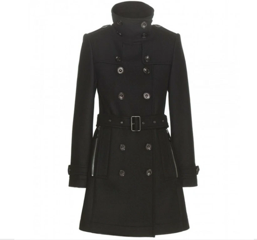 Burberry — NEW, Burberry Daylesmoore Wool Blend Coat In Black Size 6  #DC556