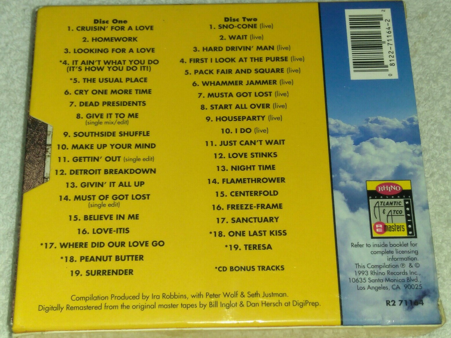The J Geils Band Anthology Houseparty 2 Disc Set CD Rhino RARE Oop 