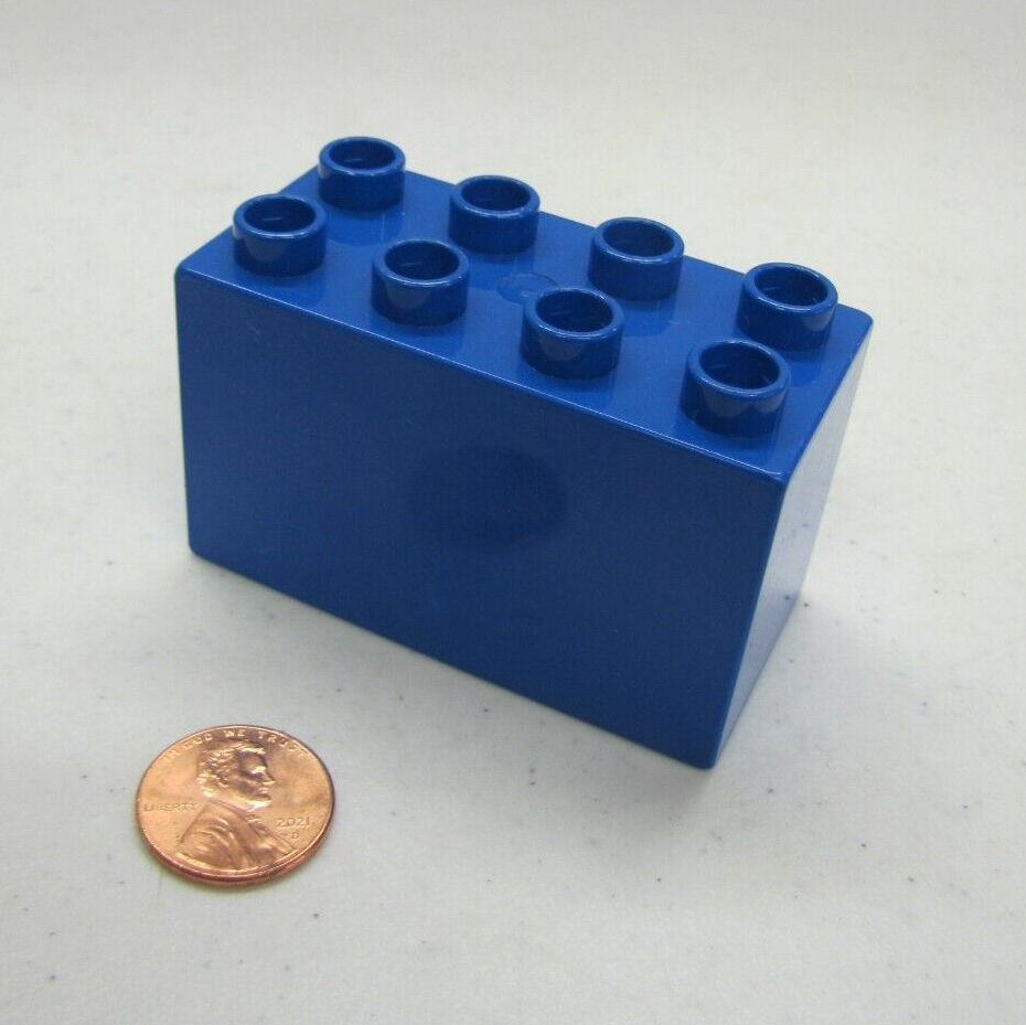 Lego Duplo Block Original Blue 2X4X2 Brick Block House Town