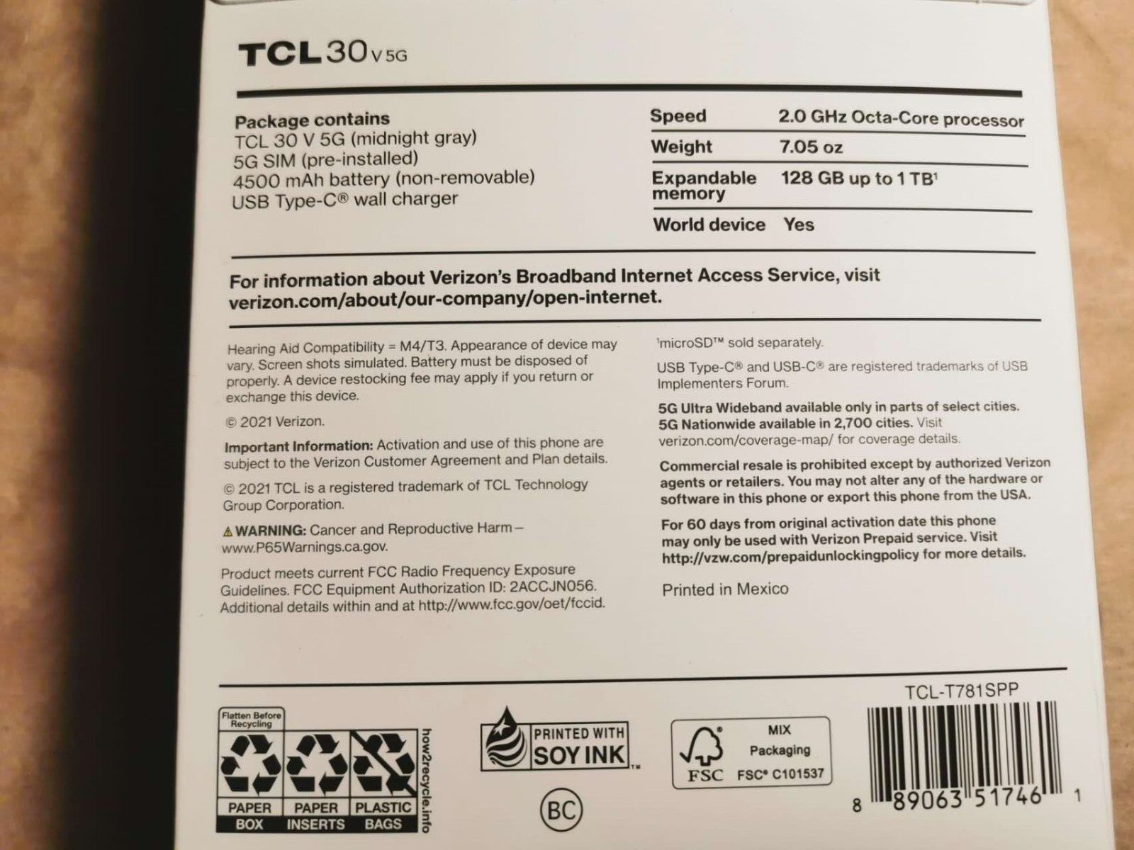 TCL 30 V 5G 128GB Midnight Gray Verizon Prepaid Phone eBay