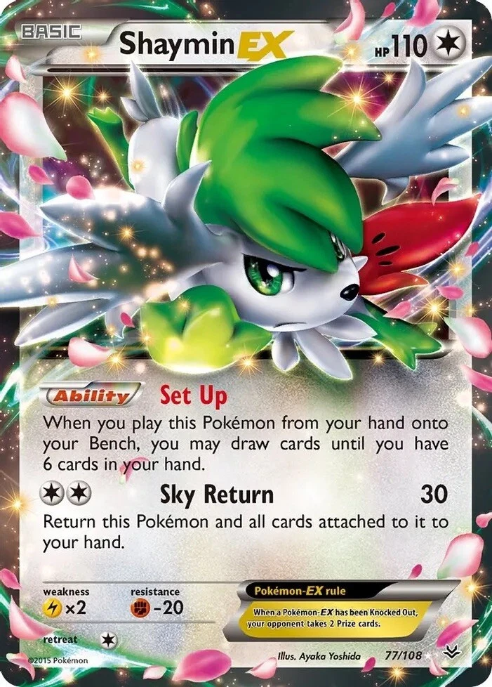 3 x Shaymin Ex 77/108 Pokémon TCG Trading card game