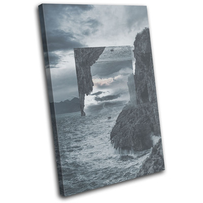Sea Ocean Modern Geometric Landscapes SINGLE Leinwand Wand Kunst Bild drucken