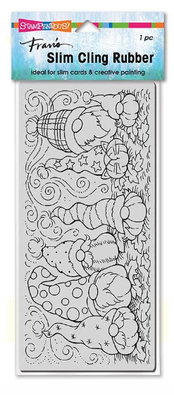 Pumpkin Gnomes - CSL15 Stampendous Slim Cling Rubber Stamp
