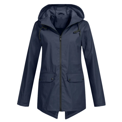 NEU Wasserdichter Damen Regenmantel Damen Outdoor Wind Regen Wald Warm Jacke Mantel - Bild 10 von 29