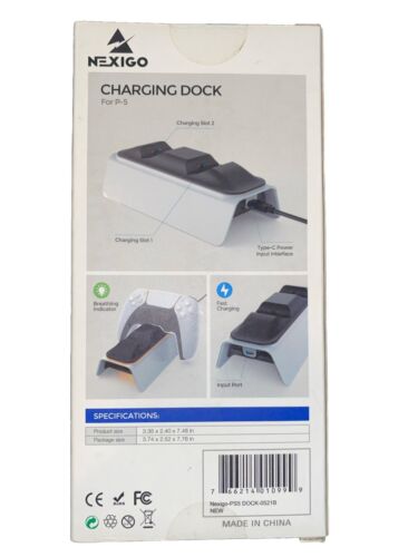 NexiGo Enhanced PS5 Controller Charger, Charging Dock Station for Playstation 5 - Picture 3 of 3
