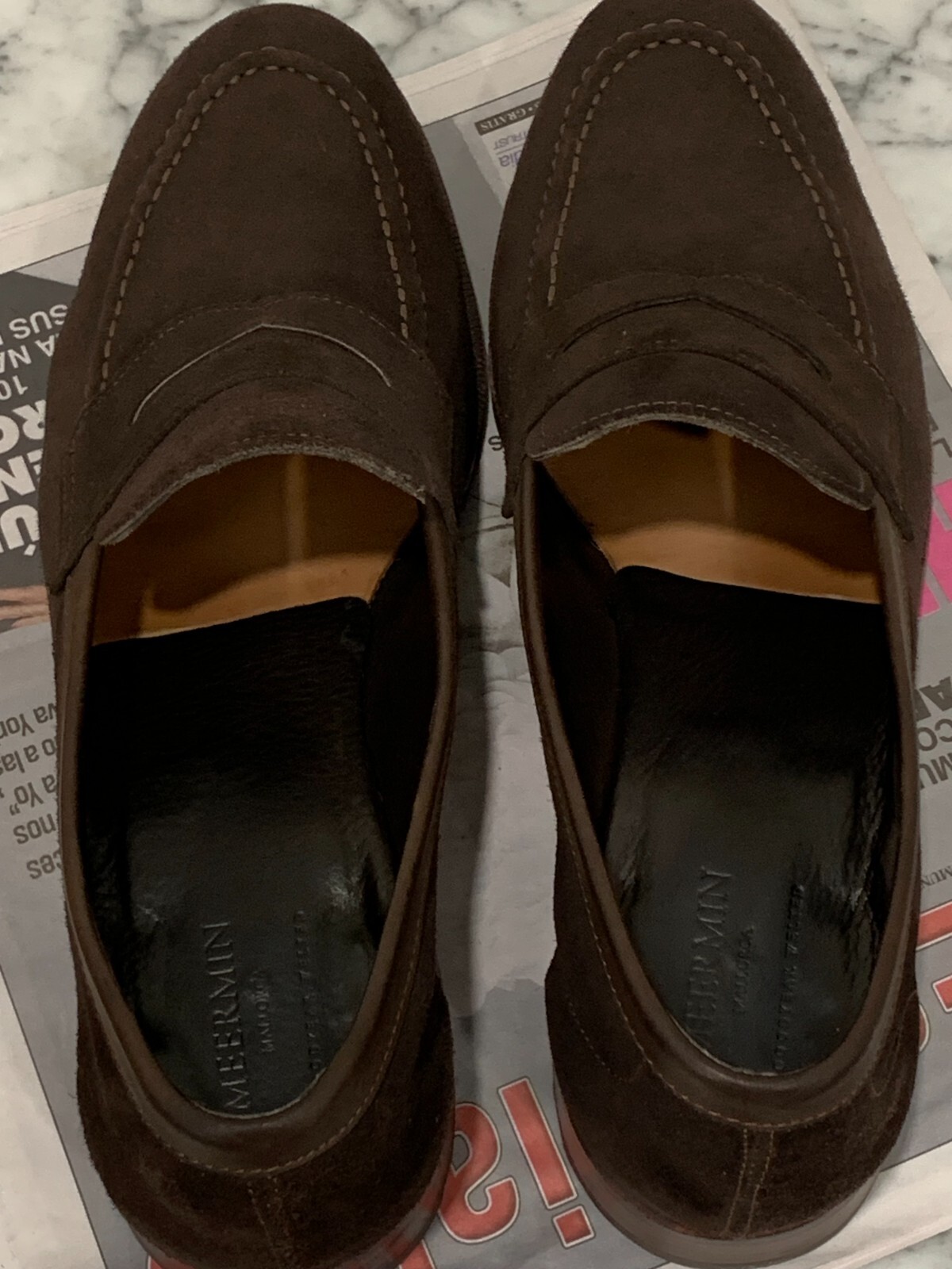 Meermin Brown Suede Superbuck Penny Loafer Men Shoes US 11 / UK 10 / EU