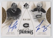 2009 SP Authentic Prestigious Pairings 14/100 Carey Price Scott Gomez Auto h1f