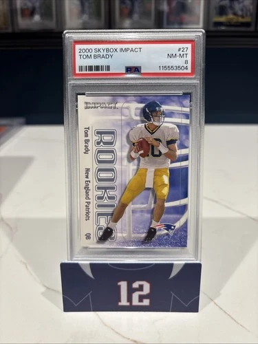 TOM BRADY 2000 SKYBOX IMPACT ROOKIE #27 PSA 8 INVEST GOAT HOF MVP TB12