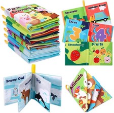 6 Pack Baby Bath Books Baby Crinkle Soft Cloth Book Toys Sensory Book With Anim