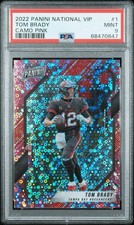 2022 Panini National VIP Camo Pink #1 Tom Brady Buccaneers 6/50 PSA 9