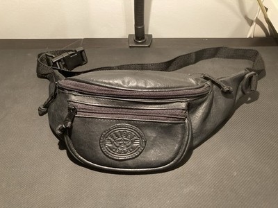 PAX Flight Bag Fanny Pack Black Leather 90 s Y2K NY Club Rave Festival Style VTG