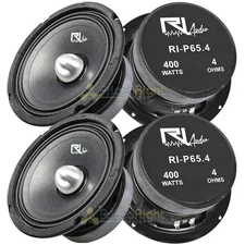 (4) RI Audio 6.5" Midrange Bullet Speaker 400W Peak Power 200W RMS 4 Ohm