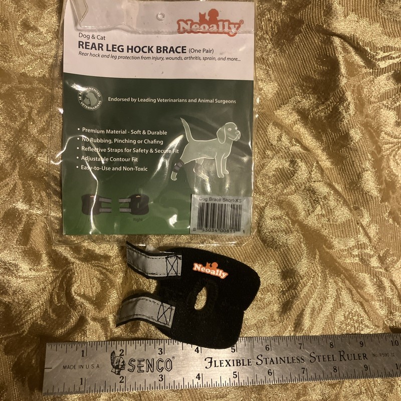 Neoally Dog & Cat Right Rear Leg Hock Brace Size XS Black -🐾🐾❤️