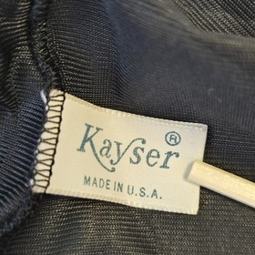 Kayser Vtg Black Long Half Slip Size S Side Slit Lace Trim Made In USA Lingerie 