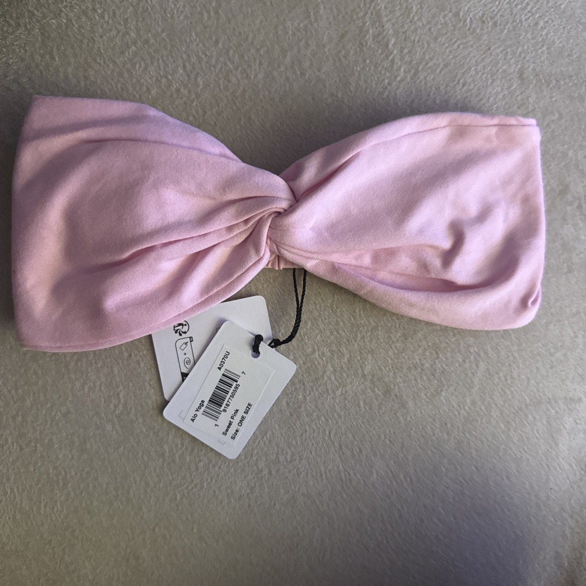 ALO Alosoft Women's Ribbed Nulu Twist-Front Headband Sweet Pink