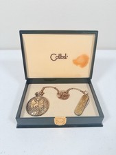 Colibri PWS-95120-C Quartz Pocket Watch Folding Knife Elk Deer Gift Set W Case