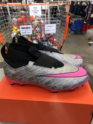 Nike Jr Zoom Superfly 9 Pro XXV FG soccer shoes silver and pink size 6